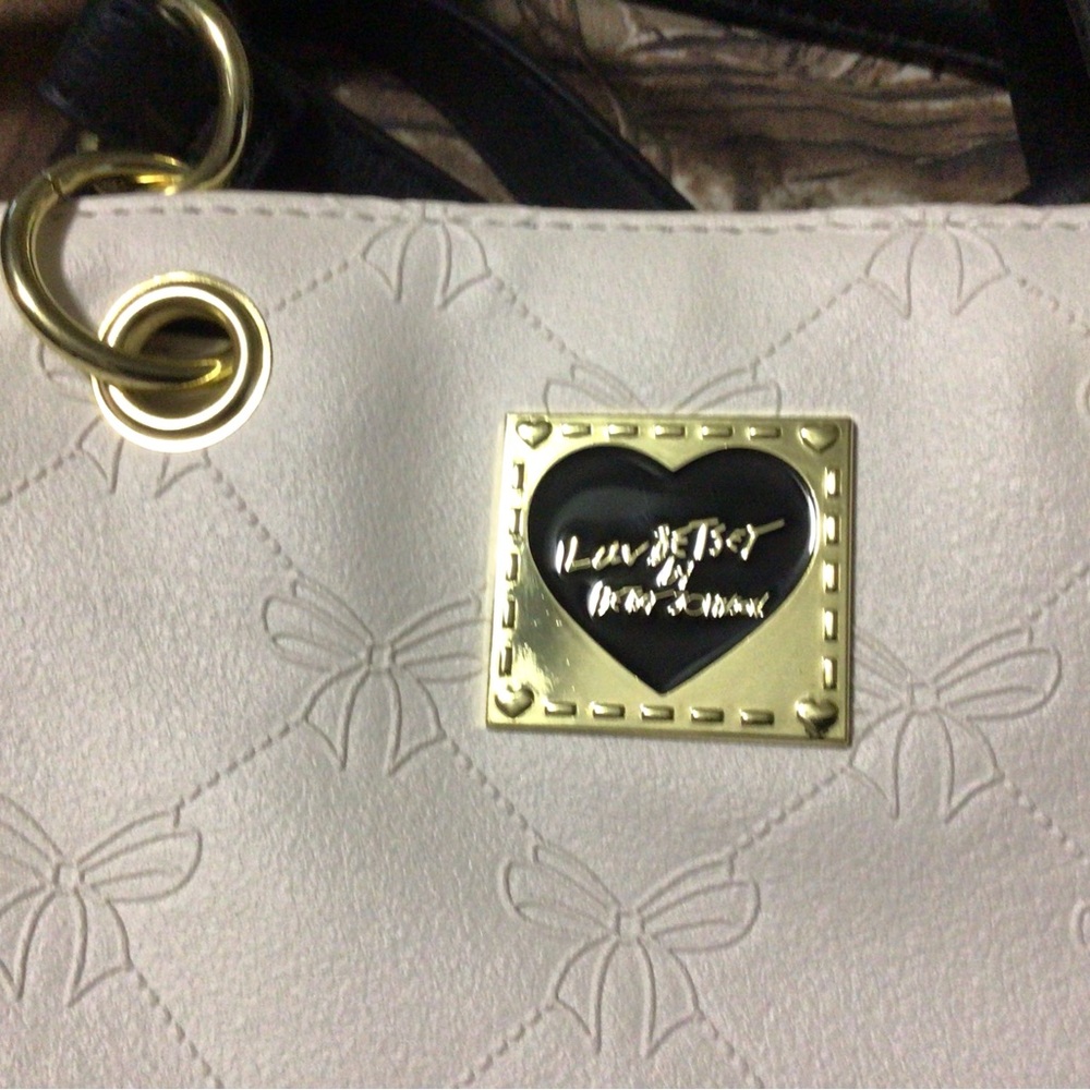 Betsey Johnson Pink, White, and Black Shoulder Bag - Picture 2 of 6